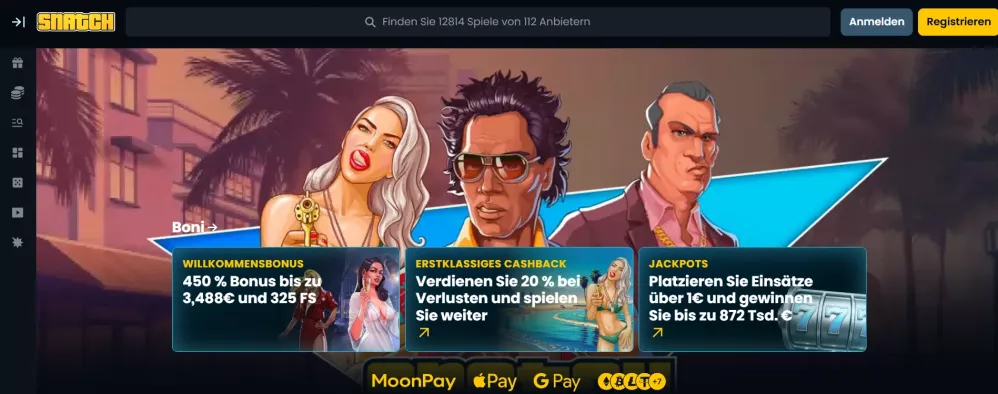 Snatch Casino Willkommensbonus 450% bis 3400 Euro